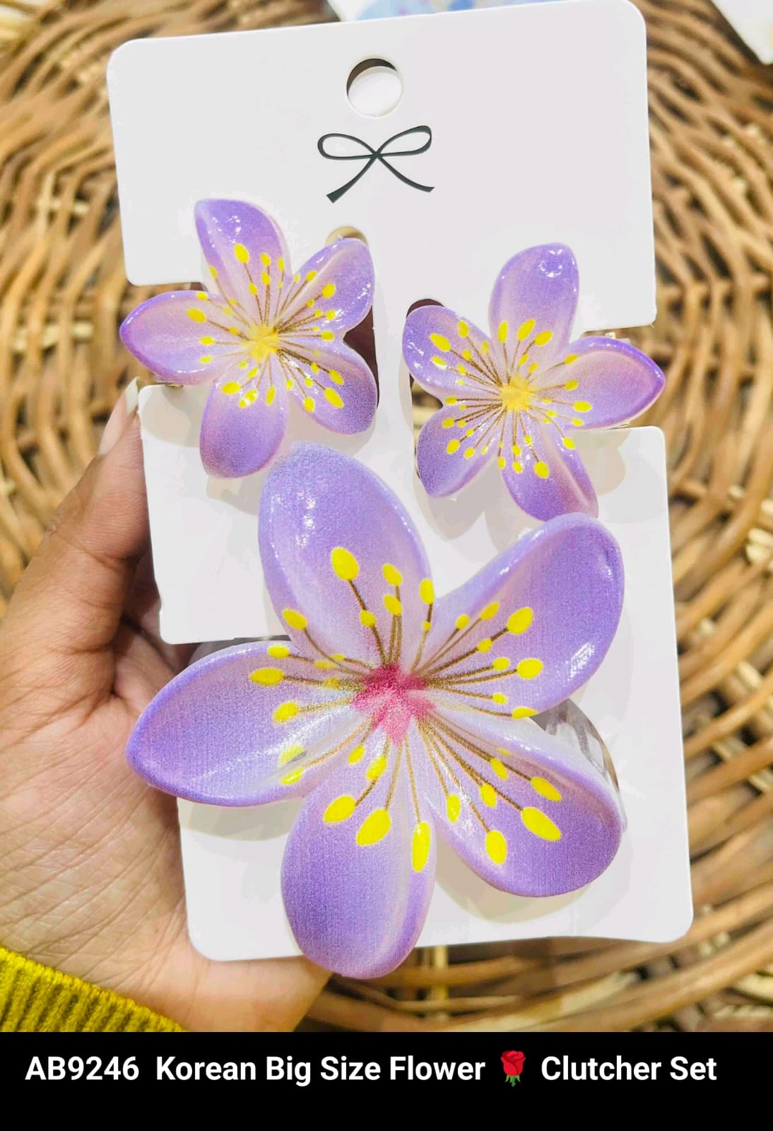 Korean Big Size Flower  Clutcher Set